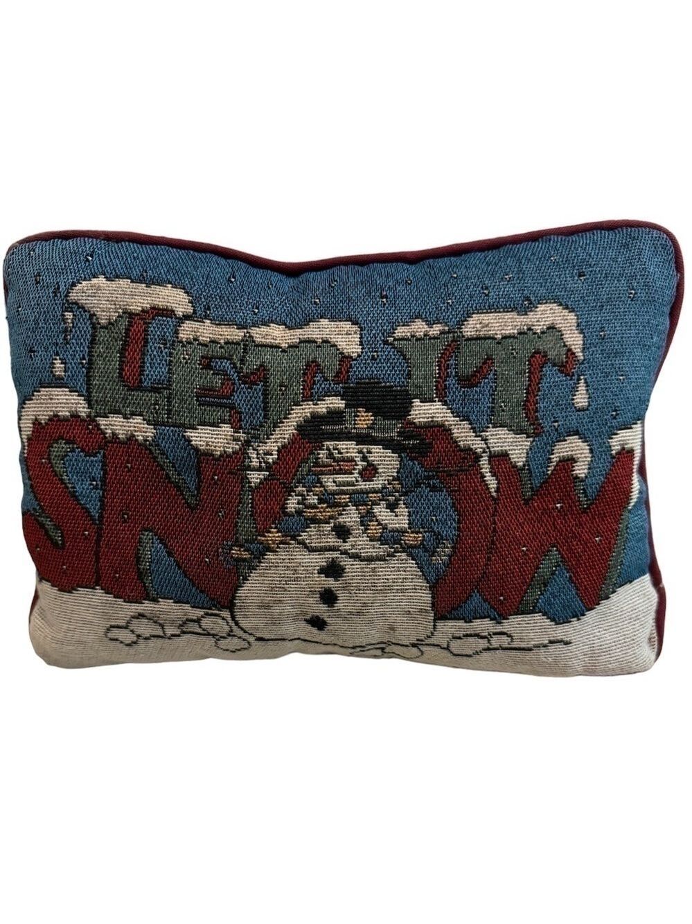 Let It Snow Tapestry Style Decorative Pillow